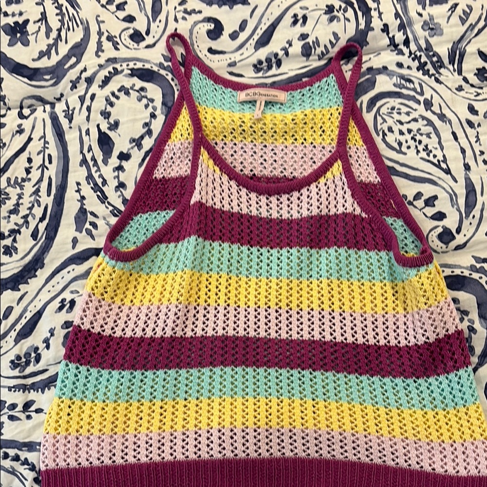 Colorful Striped Knit Tank Top